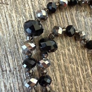 Elegant Black and Silver Beaded Necklace